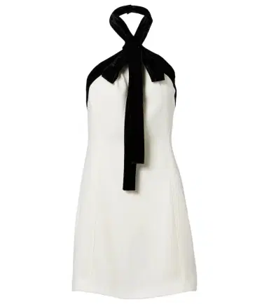 Simkhai Jolie velvet-trimmed crêpe minidress | Thumbnail 1 Simkhai Jolie velvet-trimmed crêpe minidress | Thumbnail 1