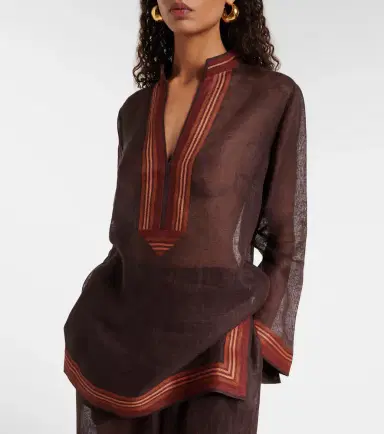 Tory Burch Sheer linen kaftan | Thumbnail 2 Tory Burch Sheer linen kaftan | Thumbnail 2