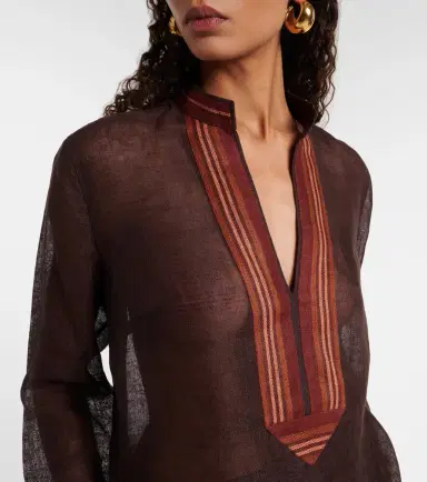Tory Burch Sheer linen kaftan | Thumbnail 3 Tory Burch Sheer linen kaftan | Thumbnail 3