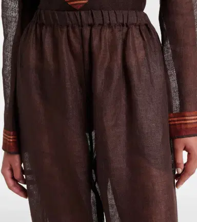 Tory Burch Striped cropped linen pants | Thumbnail 2 Tory Burch Striped cropped linen pants | Thumbnail 2
