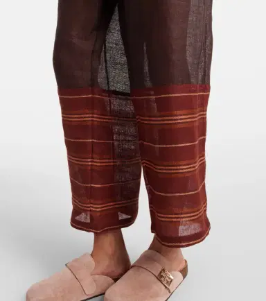 Tory Burch Striped cropped linen pants | Thumbnail 3 Tory Burch Striped cropped linen pants | Thumbnail 3