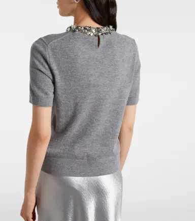 Tory Burch Embellished wool and cashmere top | Thumbnail 3 Tory Burch Embellished wool and cashmere top | Thumbnail 3