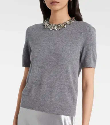 Tory Burch Embellished wool and cashmere top | Thumbnail 5 Tory Burch Embellished wool and cashmere top | Thumbnail 5