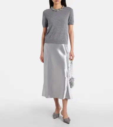 Tory Burch Satin midi skirt | Thumbnail 5 Tory Burch Satin midi skirt | Thumbnail 5
