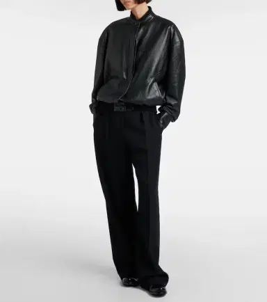 The Row Eleonora leather bomber jacket | Thumbnail 3 The Row Eleonora leather bomber jacket | Thumbnail 3