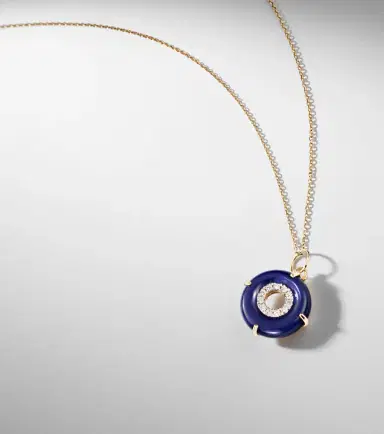 Mateo 14kt gold pendant necklace with lapis lazuli and diamonds | Thumbnail 6 Mateo 14kt gold pendant necklace with lapis lazuli and diamonds | Thumbnail 6