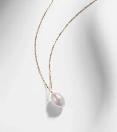 Mateo 14kt gold pendant necklace with pearl and diamond | Thumbnail 6 Mateo 14kt gold pendant necklace with pearl and diamond | Thumbnail 6