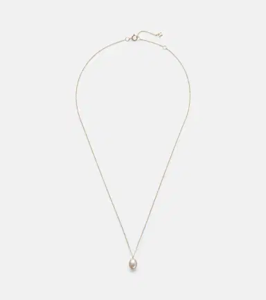 Mateo 14kt gold pendant necklace with pearl and diamond | Thumbnail 1 Mateo 14kt gold pendant necklace with pearl and diamond | Thumbnail 1