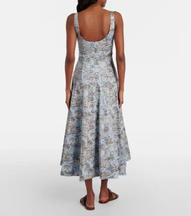 Staud Wells floral cotton poplin midi dress | Thumbnail 2 Staud Wells floral cotton poplin midi dress | Thumbnail 2