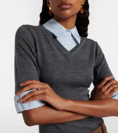 Staud Layered wool-blend midi dress | Thumbnail 4 Staud Layered wool-blend midi dress | Thumbnail 4