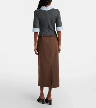 Staud Layered wool-blend midi dress | Thumbnail 5 Staud Layered wool-blend midi dress | Thumbnail 5