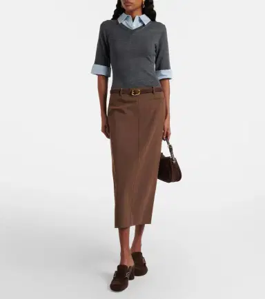 Staud Layered wool-blend midi dress | Thumbnail 6 Staud Layered wool-blend midi dress | Thumbnail 6
