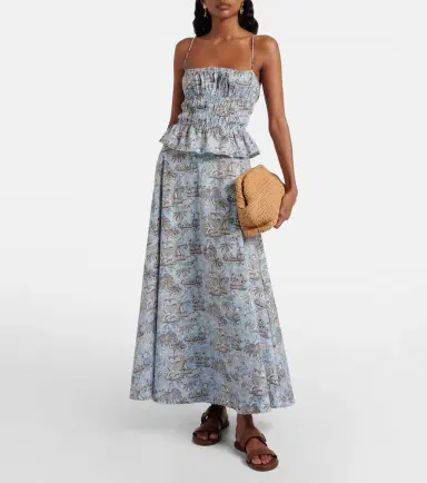 Staud Floral ruched cotton top | Thumbnail 2 Staud Floral ruched cotton top | Thumbnail 2