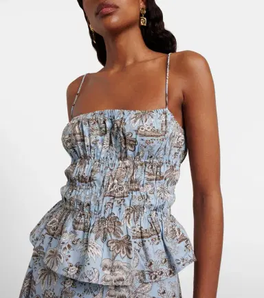 Staud Floral ruched cotton top | Thumbnail 4 Staud Floral ruched cotton top | Thumbnail 4
