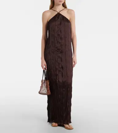 Staud Akari plissé halterneck maxi dress | Thumbnail 2 Staud Akari plissé halterneck maxi dress | Thumbnail 2