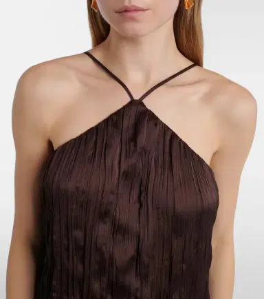 Staud Akari plissé halterneck maxi dress | Thumbnail 4 Staud Akari plissé halterneck maxi dress | Thumbnail 4
