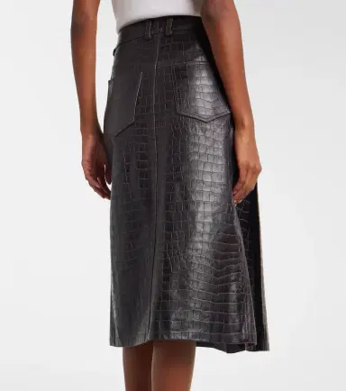 Rabanne Pleated croc-effect leather midi skirt | Thumbnail 5 Rabanne Pleated croc-effect leather midi skirt | Thumbnail 5