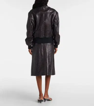 Rabanne Croc-effect leather blouson jacket | Thumbnail 4 Rabanne Croc-effect leather blouson jacket | Thumbnail 4