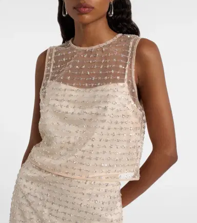 Staud Seraphina sequined tulle top | Thumbnail 3 Staud Seraphina sequined tulle top | Thumbnail 3