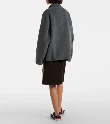 Miu Miu Logo oversized fleece sweatshirt | Thumbnail 4 Miu Miu Logo oversized fleece sweatshirt | Thumbnail 4