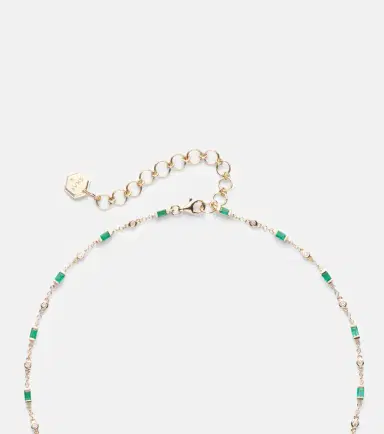 SHAY JEWELRY Cascade Y 18kt gold necklace with emeralds and diamonds | Thumbnail 3 SHAY JEWELRY Cascade Y 18kt gold necklace with emeralds and diamonds | Thumbnail 3