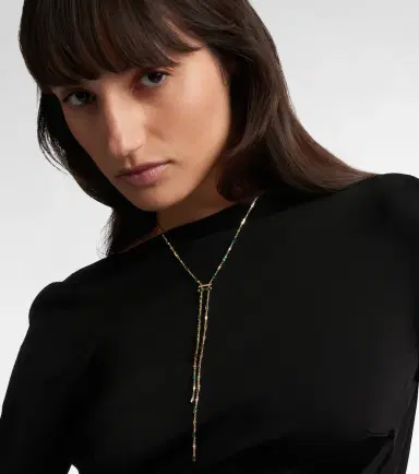 SHAY JEWELRY Cascade Y 18kt gold necklace with emeralds and diamonds | Thumbnail 4 SHAY JEWELRY Cascade Y 18kt gold necklace with emeralds and diamonds | Thumbnail 4