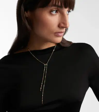 SHAY JEWELRY Cascade Y 18kt gold necklace with emeralds and diamonds | Thumbnail 5 SHAY JEWELRY Cascade Y 18kt gold necklace with emeralds and diamonds | Thumbnail 5