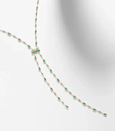 SHAY JEWELRY Cascade Y 18kt gold necklace with emeralds and diamonds | Thumbnail 6 SHAY JEWELRY Cascade Y 18kt gold necklace with emeralds and diamonds | Thumbnail 6