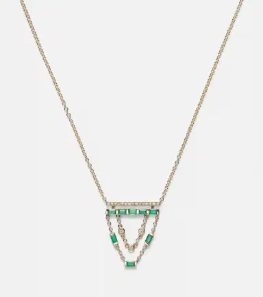 SHAY JEWELRY 18kt gold necklace with emeralds and diamonds | Thumbnail 2 SHAY JEWELRY 18kt gold necklace with emeralds and diamonds | Thumbnail 2