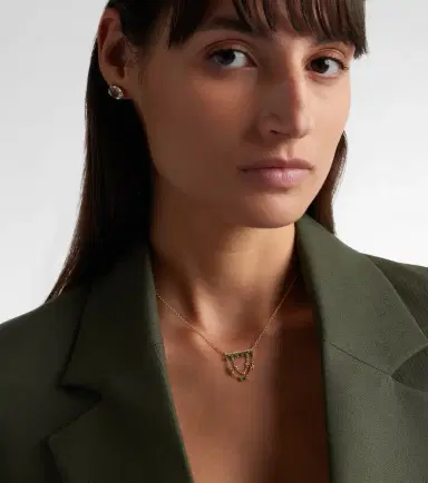 SHAY JEWELRY 18kt gold necklace with emeralds and diamonds | Thumbnail 4 SHAY JEWELRY 18kt gold necklace with emeralds and diamonds | Thumbnail 4