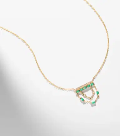 SHAY JEWELRY 18kt gold necklace with emeralds and diamonds | Thumbnail 6 SHAY JEWELRY 18kt gold necklace with emeralds and diamonds | Thumbnail 6