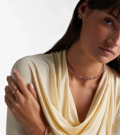 Shay Jewelry 18kt rose gold tennis necklace with sapphires and diamond | Thumbnail 4 Shay Jewelry 18kt rose gold tennis necklace with sapphires and diamond | Thumbnail 4