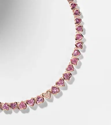 Shay Jewelry 18kt rose gold tennis necklace with sapphires and diamond | Thumbnail 5 Shay Jewelry 18kt rose gold tennis necklace with sapphires and diamond | Thumbnail 5