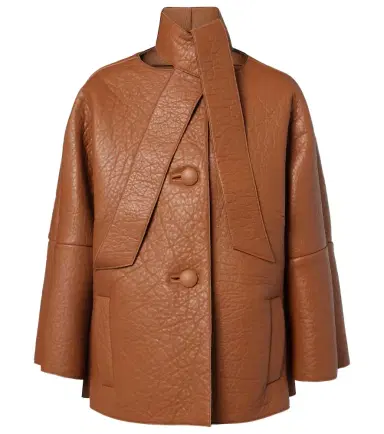 Prada Scarf-detail leather jacket | Thumbnail 1 Prada Scarf-detail leather jacket | Thumbnail 1
