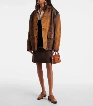 Miu Miu Oversized suede jacket | Thumbnail 5 Miu Miu Oversized suede jacket | Thumbnail 5