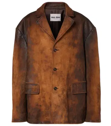 Miu Miu Oversized suede jacket | Thumbnail 1 Miu Miu Oversized suede jacket | Thumbnail 1