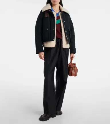 Loewe Shearling-trimmed cotton-blend jacket | Thumbnail 4 Loewe Shearling-trimmed cotton-blend jacket | Thumbnail 4