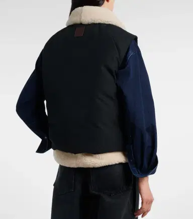 Loewe Shearling-trimmed cotton-blend vest | Thumbnail 4 Loewe Shearling-trimmed cotton-blend vest | Thumbnail 4