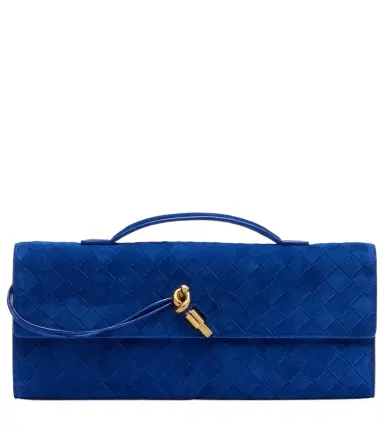 Bottega Veneta Intrecciato suede clutch | Thumbnail 1 Bottega Veneta Intrecciato suede clutch | Thumbnail 1