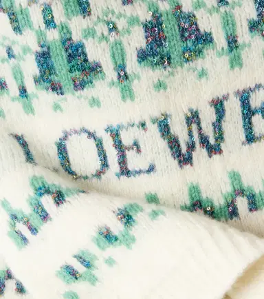 Loewe Logo sequined wool-blend jacquard scarf | Thumbnail 2 Loewe Logo sequined wool-blend jacquard scarf | Thumbnail 2