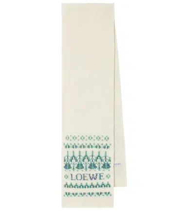 Loewe Logo sequined wool-blend jacquard scarf | Thumbnail 1 Loewe Logo sequined wool-blend jacquard scarf | Thumbnail 1