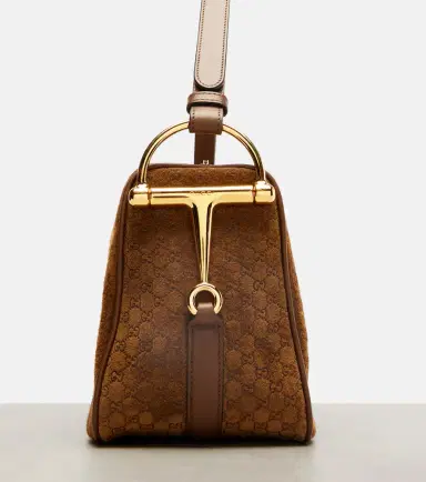 Gucci Half Horsebit Medium suede shoulder bag | Thumbnail 4 Gucci Half Horsebit Medium suede shoulder bag | Thumbnail 4