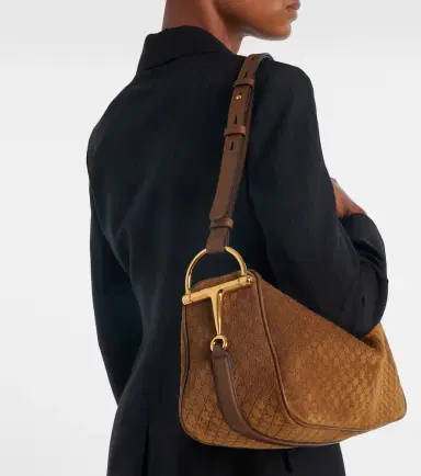 Gucci Half Horsebit Medium suede shoulder bag | Thumbnail 5 Gucci Half Horsebit Medium suede shoulder bag | Thumbnail 5