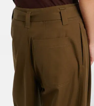 Loewe Belted pleated high-rise cotton and silk wide-leg pants | Thumbnail 3 Loewe Belted pleated high-rise cotton and silk wide-leg pants | Thumbnail 3