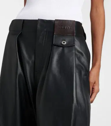 Loewe Leather barrel-leg pants | Thumbnail 2 Loewe Leather barrel-leg pants | Thumbnail 2