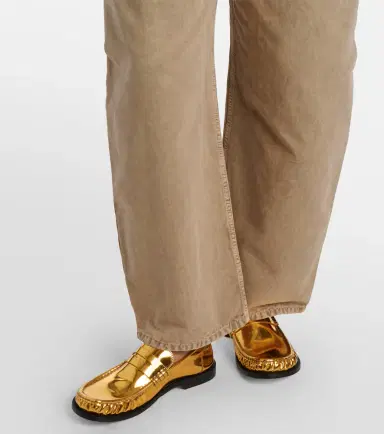 Loewe Wool-trimmed barrel-leg jeans | Thumbnail 2 Loewe Wool-trimmed barrel-leg jeans | Thumbnail 2