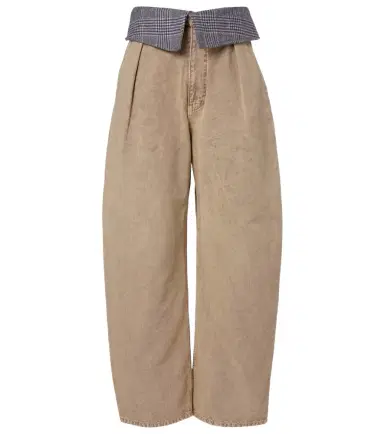 Loewe Wool-trimmed barrel-leg jeans | Thumbnail 1 Loewe Wool-trimmed barrel-leg jeans | Thumbnail 1