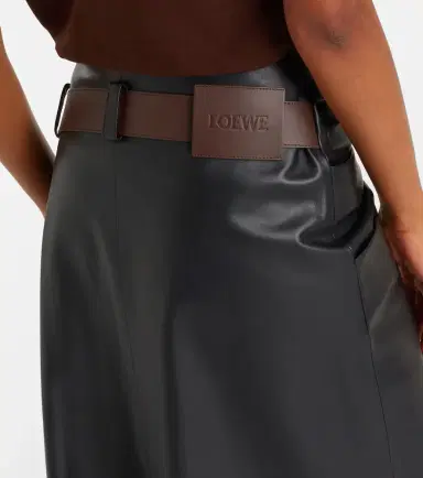 Loewe Asymmetric draped leather midi skirt | Thumbnail 3 Loewe Asymmetric draped leather midi skirt | Thumbnail 3