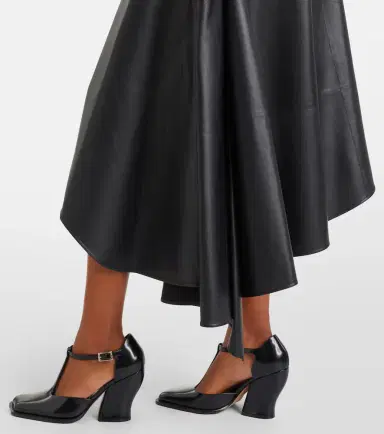 Loewe Asymmetric draped leather midi skirt | Thumbnail 4 Loewe Asymmetric draped leather midi skirt | Thumbnail 4