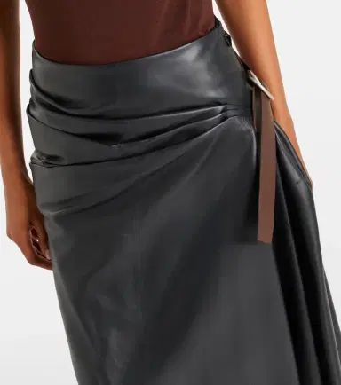 Loewe Asymmetric draped leather midi skirt | Thumbnail 5 Loewe Asymmetric draped leather midi skirt | Thumbnail 5